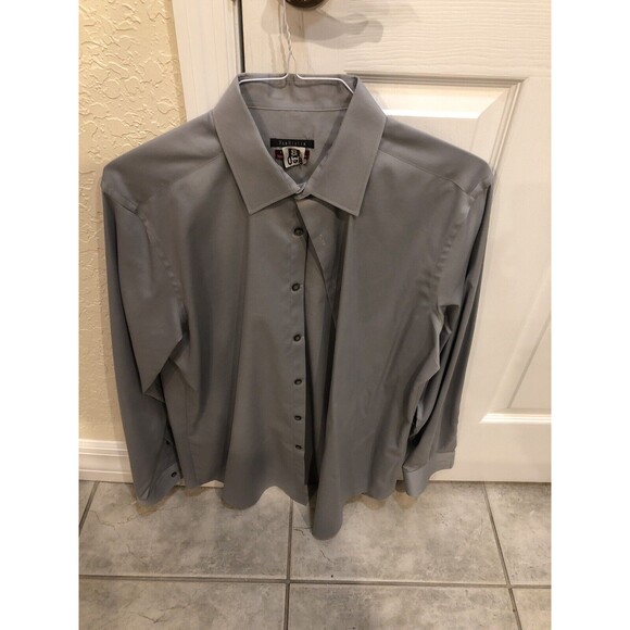 Van heusen Grey Slim Fit Dress Shirt Size (16) (34/35) - Picture 1 of 7